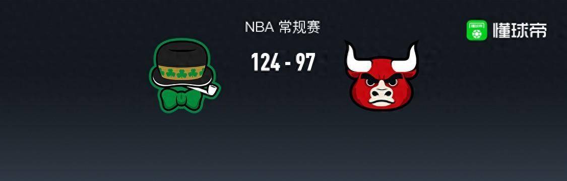 NBA战报：凯尔特人队124-97战胜公牛队，杰伦-布朗30+8+6